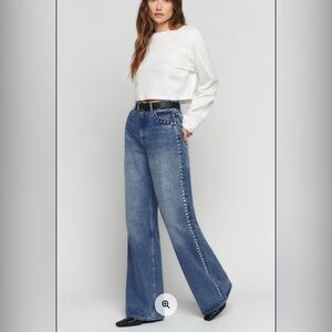 Reformation Cary High Rise Slouchy Wide Leg Jeans, Size 32, perfect condition